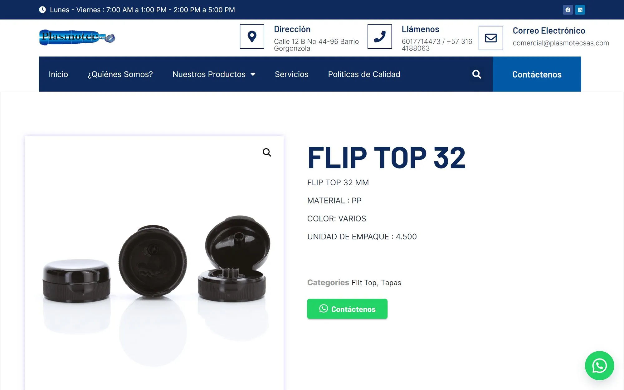 Ficha producto flip top 32