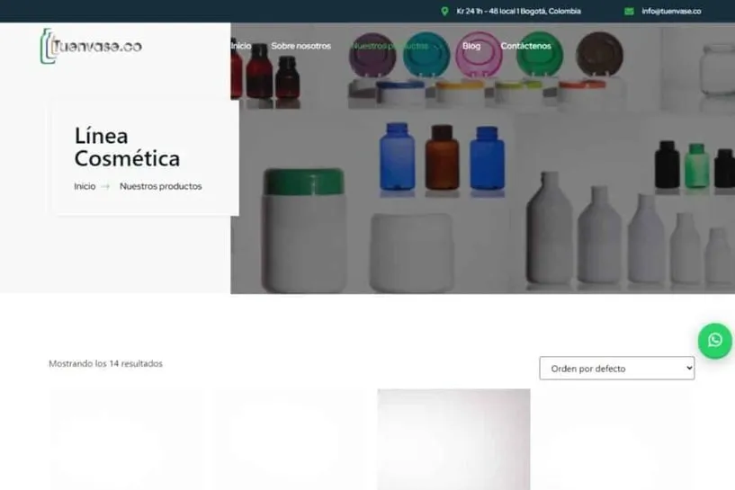 Catálogo de productos del sitio de Tuenvase