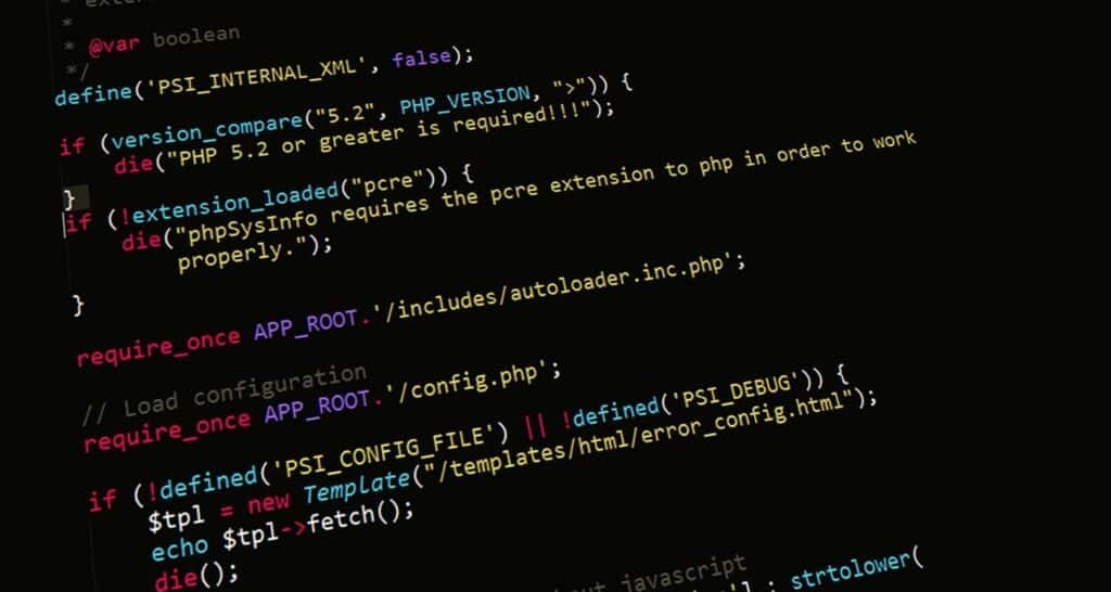 Código PHP en la pantalla de un computador, el lenguaje afectado por la vulnerabilidad PHP2Shell